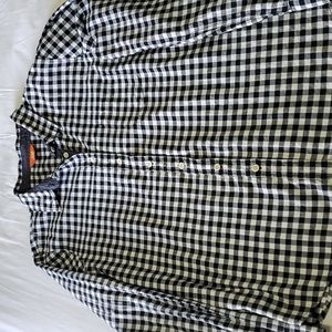 Joe Fresh Black & White Checked Cotton Button Down Shirt XL